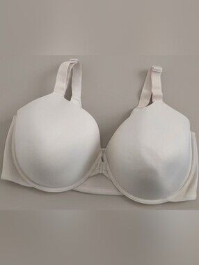 42DD Vanity Fair Full Figure Underwire Front Close Beige Bra #76384. Chart Incl